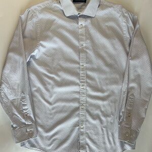 Tommy Hilfiger White Geometric Dress Shirt